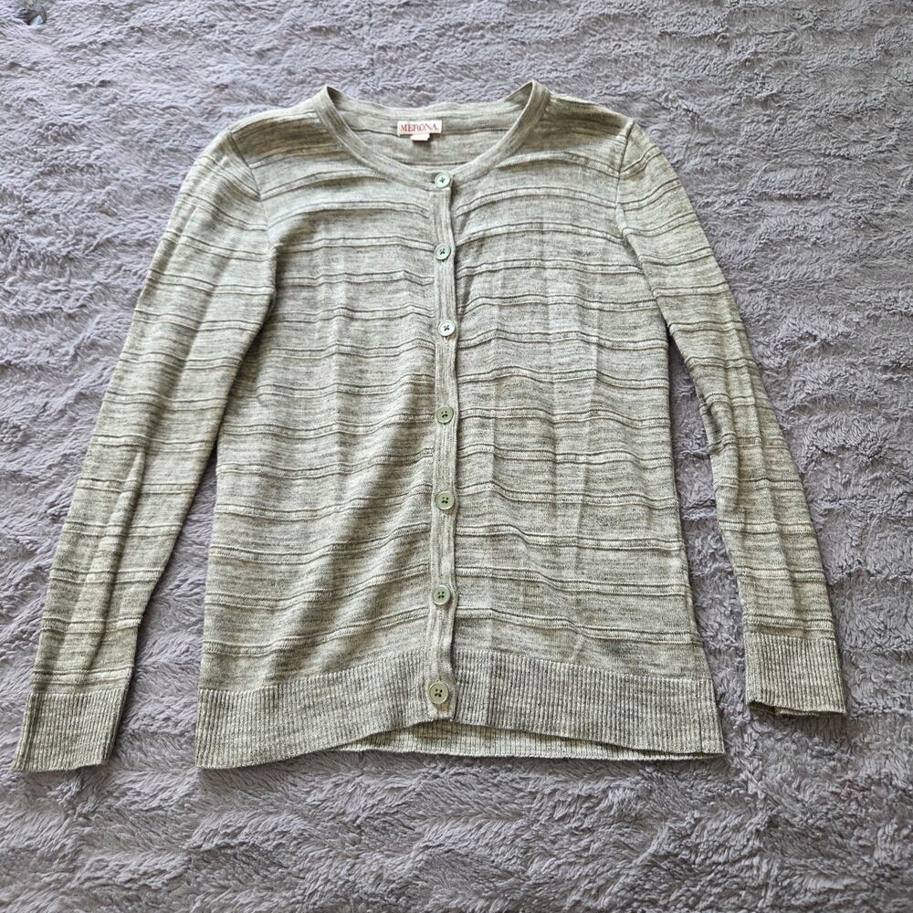 Merona Classic Button Up Green Cardigan Sweater Size Small